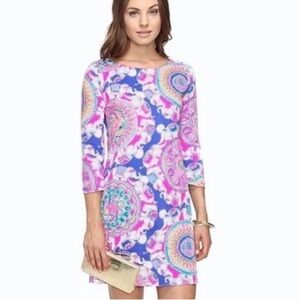 Lilly Pulitzer Bay Dress in Play That Trunky Music Print Tunic Boat Neck XS